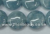 CEQ97 15.5 inches 20mm flat round blue sponge quartz beads