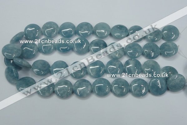 CEQ97 15.5 inches 20mm flat round blue sponge quartz beads