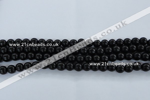 CEY03 15.5 inches 8mm round black ebony wood beads wholesale