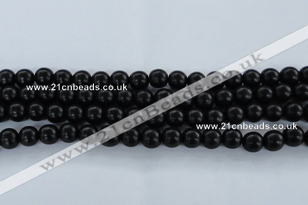 CEY05 15.5 inches 12mm round black ebony wood beads wholesale