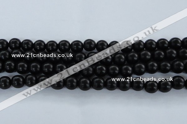 CEY06 15.5 inches 14mm round black ebony wood beads wholesale