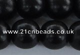 CEY09 15.5 inches 20mm round black ebony wood beads wholesale