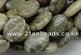 CFA10 15.5 inches 13*18mm oval chrysanthemum agate gemstone beads