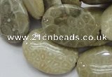 CFA12 15.5 inches 22*30mm oval chrysanthemum agate gemstone beads