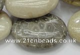 CFA14 15.5 inches 30*40mm oval chrysanthemum agate gemstone beads