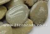 CFA16 15.5 inches 22*30mm flat teardrop chrysanthemum agate beads