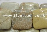 CFA18 15.5 inches 25*25mm square chrysanthemum agate beads