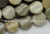 CFA19 15.5 inches 15mm twisted coin chrysanthemum agate beads