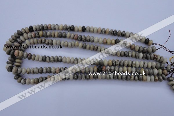 CFA201 15.5 inches 5*8mm rondelle chrysanthemum agate beads