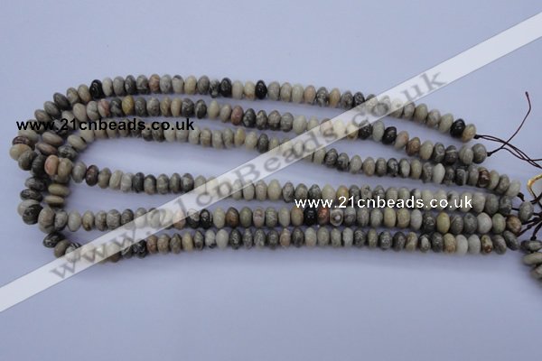 CFA202 15.5 inches 5*10mm rondelle chrysanthemum agate beads