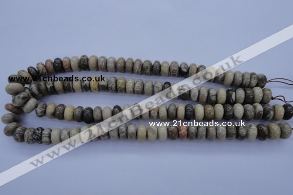 CFA204 15.5 inches 6*14mm rondelle chrysanthemum agate beads