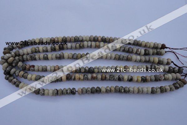 CFA208 15.5 inches 4*6mm faceted rondelle chrysanthemum agate beads