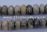 CFA211 15.5 inches 6*12mm faceted rondelle chrysanthemum agate beads