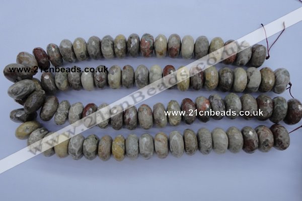 CFA214 15.5 inches 10*20mm faceted rondelle chrysanthemum agate beads