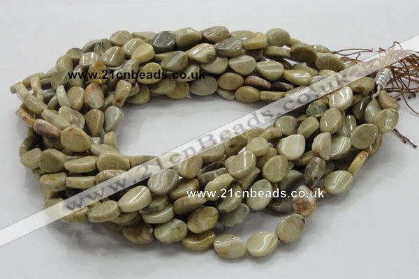 CFA22 15.5 inches 10*14mm twisted teardrop chrysanthemum agate beads