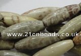 CFA24 15.5 inches 10*30mm rice chrysanthemum agate gemstone beads