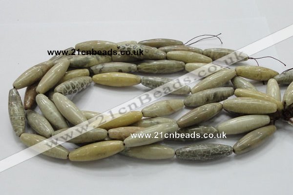 CFA25 15.5 inches 12*40mm rice chrysanthemum agate gemstone beads