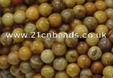 CFA31 15.5 inches 6mm round yellow chrysanthemum agate beads