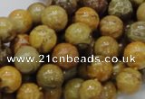 CFA33 15.5 inches 10mm round yellow chrysanthemum agate beads