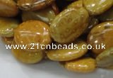 CFA47 15.5 inches 15*20mm oval yellow chrysanthemum agate beads