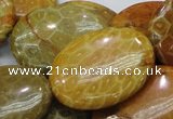 CFA50 15.5 inches 30*40mm oval yellow chrysanthemum agate beads