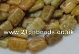 CFA51 15.5 inches 8*12mm rectangle yellow chrysanthemum agate beads