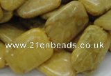 CFA54 15.5 inches 18*24mm rectangle yellow chrysanthemum agate beads