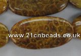 CFA61 15.5 inches 20*40mm oval yellow chrysanthemum agate beads