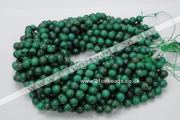 CFA68 15.5 inches 10mm round green chrysanthemum agate beads