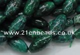 CFA69 15.5 inches 8*17mm rice green chrysanthemum agate beads