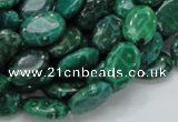 CFA70 15.5 inches 10*14mm oval green chrysanthemum agate beads