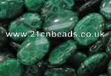 CFA71 15.5 inches 12*18mm oval green chrysanthemum agate beads