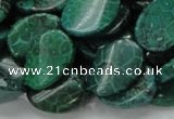 CFA72 15.5 inches 15*20mm twisted oval green chrysanthemum agate beads
