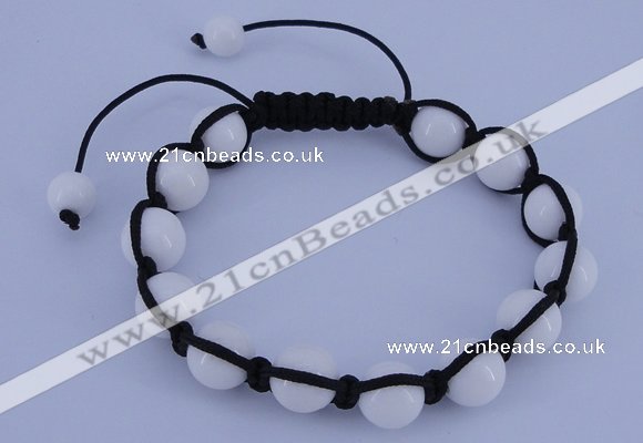 CFB505 10mm round candy jade beads adjustable bracelet wholesale