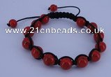 CFB510 10mm round turquoise beads adjustable bracelet wholesale