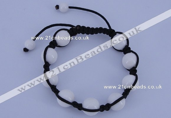 CFB515 12mm round candy jade beads adjustable bracelet wholesale