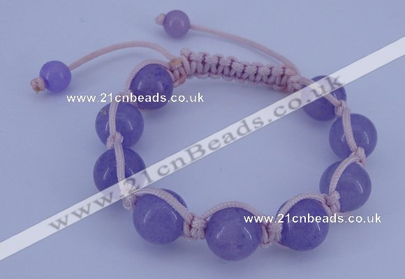 CFB516 12mm round candy jade beads adjustable bracelet wholesale