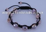 CFB522 12mm faceted round crystal beads adjustable bracelet wholesale