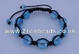 CFB524 12mm faceted round crystal beads adjustable bracelet wholesale