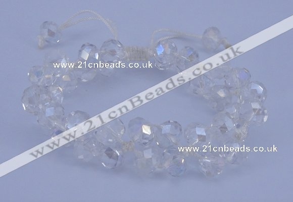 CFB580 8*10mm faceted rondelle crystal beads adjustable bracelet