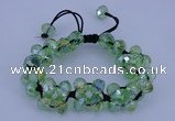 CFB581 8*10mm faceted rondelle crystal beads adjustable bracelet