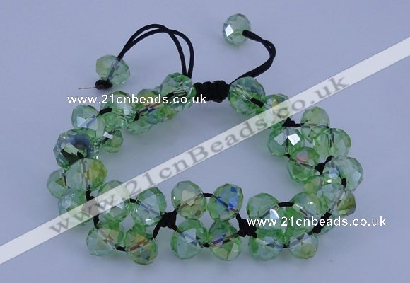 CFB581 8*10mm faceted rondelle crystal beads adjustable bracelet