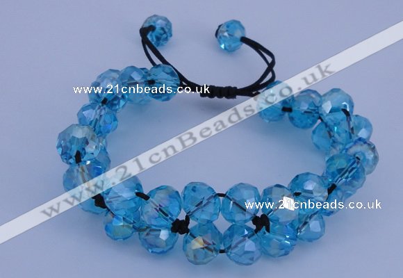 CFB582 8*10mm faceted rondelle crystal beads adjustable bracelet