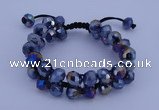 CFB586 8*10mm faceted rondelle crystal beads adjustable bracelet