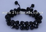 CFB587 8*10mm faceted rondelle crystal beads adjustable bracelet