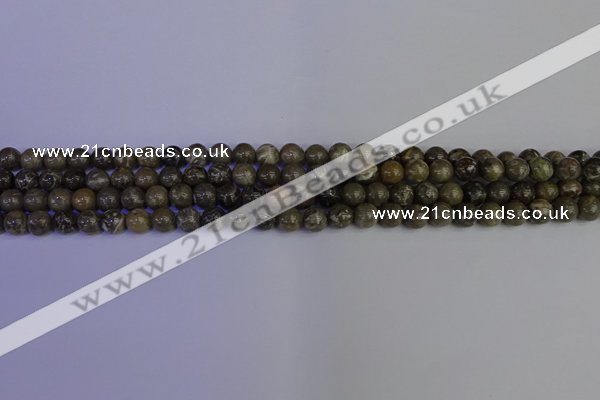 CFC210 15.5 inches 4mm round grey fossil coral beads wholesale