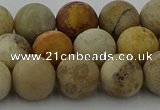 CFC223 15.5 inches 10mm round matte fossil coral beads wholesale