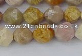 CFC237 15.5 inches 8mm faceted nuggets fossil coral beads