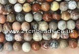 CFC344 15.5 inches 12mm round red fossil coral beads wholesale