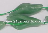 CFG03 15.5 inches 18*38mm carved flower green aventurine jade beads